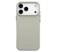 Accezz Accezz Coque arrière en cuir avec MagSafe pour iPhone 18 Pro / 17 Pro Light Grey Gris clair