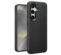 Accezz Coque arrière en cuir avec Magsafe pour Samsung Galaxy S25 - Onyx Black