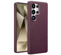 Accezz Coque arrière en cuir avec Magsafe pour Samsung Galaxy S25 Ultra - Heath Purple