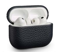 Accezz Accezz Coque en Cuir véritable AirPods Pro 3 Bleu foncé Bleu foncé