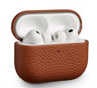 Accezz Accezz Coque en Cuir véritable AirPods Pro 3 Cognac Marron