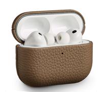 Accezz Accezz Coque en Cuir véritable AirPods Pro 3 Taupe Beige