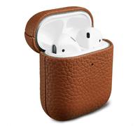 Accezz Coque en cuir véritable pour Apple Airpods 1 / 2 - Cognac