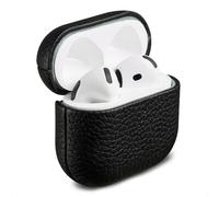 Accezz Accezz Coque en cuir véritable pour Airpods 4 Noir Noir
