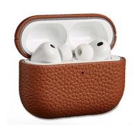 Accezz Coque en cuir véritable pour Apple Airpods Pro 3 - Cognac