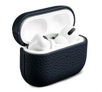 Accezz Coque en cuir véritable pour Apple Airpods Pro - Bleu foncé