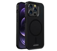 Accezz Coque Givrée Robuste avec MagSafe pour Apple iPhone 14 Pro Max - Noir