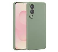 Accezz Coque Liquid Silicone avec MagSafe pour Samsung Galaxy S25 Edge - Cooper Green