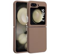 Accezz Coque Liquid Silicone avec MagSafe pour Samsung Galaxy Z Flip 5 - Marron clair