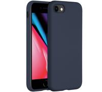 Accezz Coque Liquid Silicone pour Apple iPhone SE (2022 / 2020) / 8 / 7 - Bleu foncé