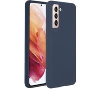 Accezz Coque Liquid Silicone pour Samsung Galaxy S21 - Bleu foncé