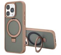 Accezz Coque Ring Stand avec MagSafe pour Apple iPhone 16 Pro - Marron