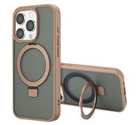 Accezz Coque Ring Stand avec MagSafe pour Apple iPhone 15 Pro - Marron