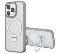 Accezz Coque Ring Stand avec MagSafe pour Apple iPhone 16 Pro - Gris