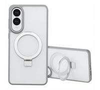Accezz Coque Ring Stand avec MagSafe pour Samsung Galaxy S25 Edge - Gris