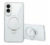Accezz Coque Ring Stand avec MagSafe pour Samsung Galaxy S25 Edge - Transparent