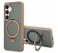 Accezz Coque Ring Stand avec MagSafe pour Samsung Galaxy S25 - Marron