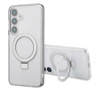 Accezz Coque Ring Stand avec MagSafe pour Samsung Galaxy S25 Plus - Transparent