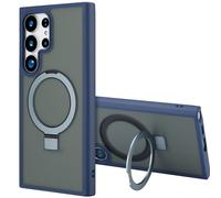 Accezz Coque Ring Stand avec MagSafe pour Samsung Galaxy S24 Ultra - Blue