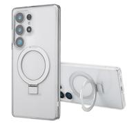 Accezz Coque Ring Stand avec MagSafe pour Samsung Galaxy S25 Ultra - Transparent
