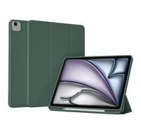 Accezz Coque tablette portefeuille Smart Silicone pour Apple iPad Air 13 pouces (2026) M4 / (2025) M3 / (2024) M2 - Vert foncé