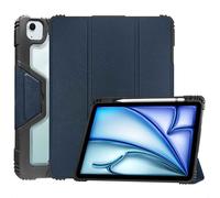 Accezz Accezz Coque tablette Rugged Trifold iPad Air 11 pouces (2025) M3 / (2024) M2 / Air 5 (2022) / Air 4 (2020) Bleu foncé Bleu foncé