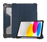 Accezz Coque tablette Rugged Trifold pour Apple iPad 11 (2025) 11 pouces A16 / iPad 10 (2022) 10.9 pouces - Bleu foncé