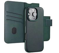 Accezz Accezz Étui de télephone portefeuille en cuir 2-en-1 avec MagSafe iPhone 16 Pro Cedar Green Vert foncé