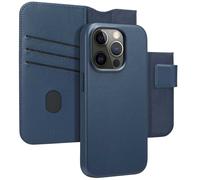 Accezz Étui de télephone portefeuille en cuir 2-en-1 avec MagSafe pour Apple iPhone 15 Pro - Nightfall Blue