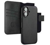 Accezz Étui de télephone portefeuille en cuir 2-en-1 avec MagSafe pour Apple iPhone 16 - Onyx Black