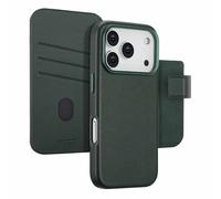 Accezz Étui de télephone portefeuille en cuir 2-en-1 avec MagSafe pour Apple iPhone 17 Pro - Cedar Green