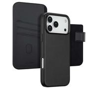 Accezz Accezz Étui de télephone portefeuille en cuir 2-en-1 avec MagSafe pour iPhone 17 Pro Max Onyx Black Noir
