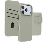 Accezz Accezz Étui de télephone portefeuille en cuir 2-en-1 avec MagSafe pour iPhone 18 Pro / 17 Pro Light Grey Gris clair