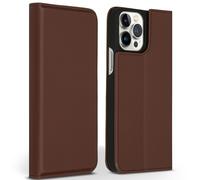 Accezz Étui de télephone Slim Folio en cuir de qualité supérieure pour Apple iPhone 13 Pro Max - Marron