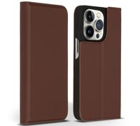Accezz Accezz Étui de télephone Slim Folio en cuir de qualité supérieure iPhone 14 Pro Marron Marron