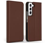 Accezz Étui de télephone Slim Folio en cuir de qualité supérieure pour Samsung Galaxy S22 Plus - Marron