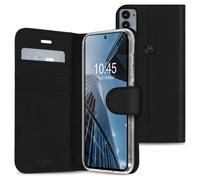 Coque pour Motorola Edge 20 Similicuir Noir