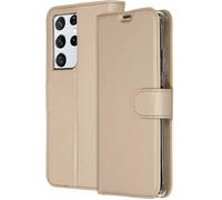 Accezz Étui de télephone Wallet pour Samsung Galaxy S21 Ultra - Doré