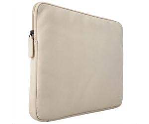 Accezz Accezz Pochette ordinateur Leather avec fermeture éclair 13-14 pouces Beige Beige