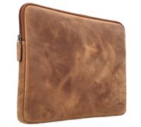Accezz Accezz Pochette ordinateur Leather avec fermeture éclair 13-14 pouces Cognac Marron