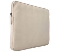 Accezz Accezz Pochette ordinateur Leather avec fermeture éclair 15-16 pouces Beige Beige