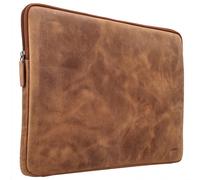 Accezz Accezz Pochette ordinateur Leather avec fermeture éclair 15-16 pouces Cognac Marron