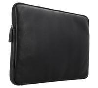 Accezz Accezz Pochette ordinateur Leather avec fermeture éclair 15-16 pouces Noir Noir