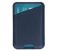 Accezz Accezz Porte-cartes en cuir magnétique Compatible avec Find My Nightfall Blue Bleu foncé