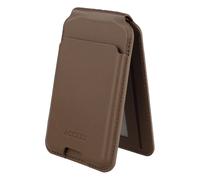 Accezz Portefeuille en cuir magnétique avec support - Compatible avec Apple Find My - Coffee Brown