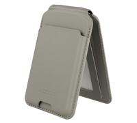 Accezz Portefeuille en cuir magnétique avec support - Compatible avec Apple Find My - Light Grey