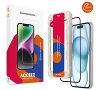 Accezz Protecteur d'écran intégral triple résistance avec applicateur pour Apple iPhone 14 Pro Max / 15 Plus / 16 Plus - Transparent