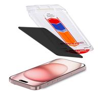 Accezz Accezz Protection d’écran en verre trempé avec filtre de confidentialité + Applicateur iPhone 16 / 15 Transparent