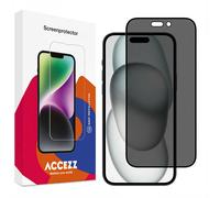 Accezz Protection d'écran en verre trempé Privacy pour Apple iPhone 14 Pro / 15 / 16
