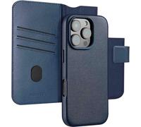 Accezz Bibliothèque en cuir 2-en-1 avec MagSafe pour Apple iPhone 16 Pro Max - Bleu nuit